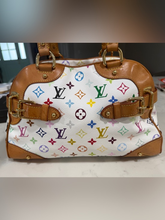 Louis Vuitton Handbags - Louis Vuitton White Murakami Claudia Multicolor Monogram with Tan Trim